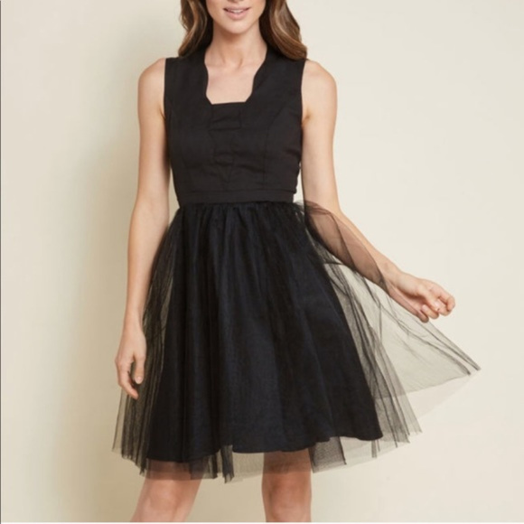Modcloth Dresses & Skirts - MODCLOTH black Sleeveless tulle dress NWOT